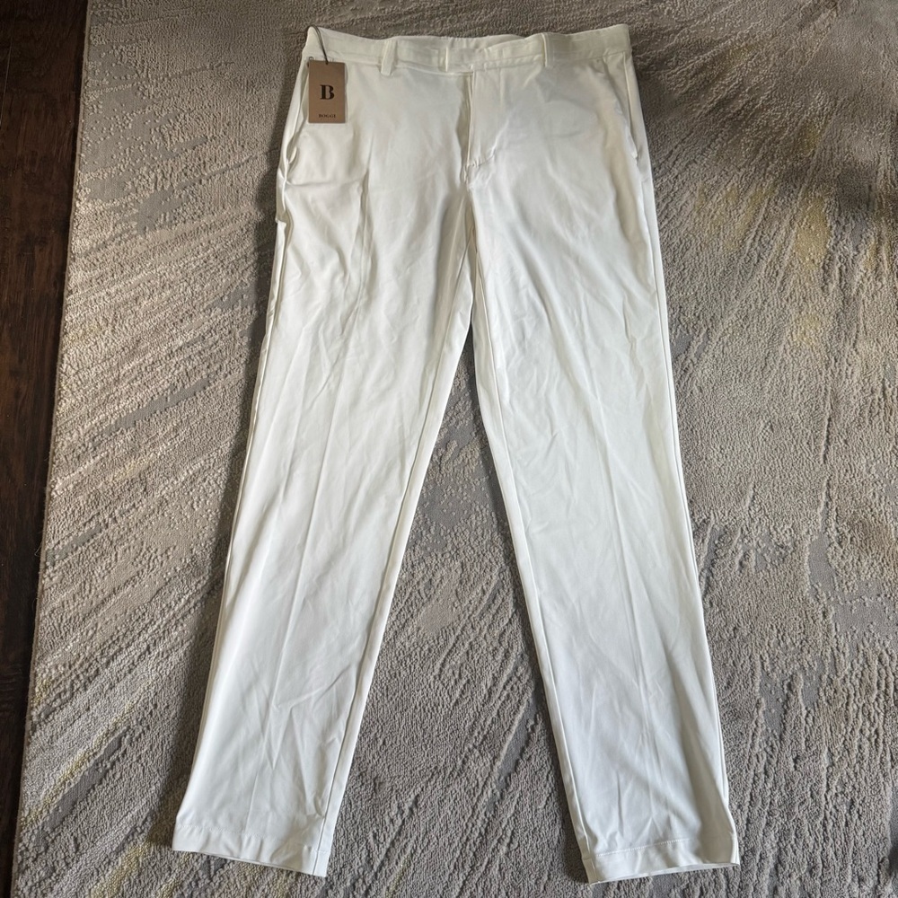 BOGGI MILANO white trousers technical pants B-Tech Stretch golf 34 new